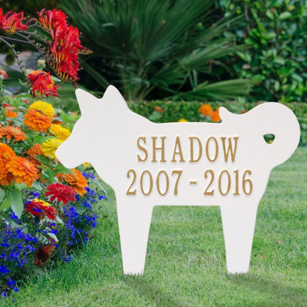 Dog Silhouette Pet Memorial Personalized Lawn Plaque - Image 3
